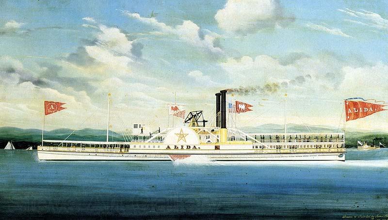 James Bard Alida, Hudson River steamer as painted Norge oil painting art